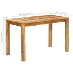 Dining Table Solid Mango Wood 120x60x76 Cm