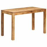 Dining Table Brown 60 x 120 x 76 cm Solid Mango Wood - Rear View