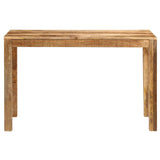 Dining Table Brown 60 x 120 x 76 cm Solid Mango Wood - Close-Up Angle