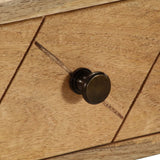Writing Desk with Drawers Solid Mango Wood 110x50x76 cm - Close-Up Angle