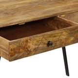 Writing Desk with Drawers Solid Mango Wood 110x50x76 cm - Low Angle