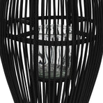 Hanging Candle Lantern Holder Bamboo Black 95 cm