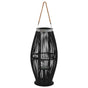 Hanging Candle Lantern Holder Bamboo Black 60 cm