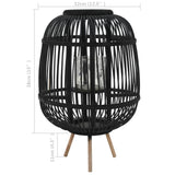 Freestanding Candle Lantern Holder Bamboo Black - Top-Down View