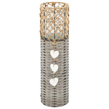 Freestanding Candle Lanterns 3 pcs Wicker - Side View
