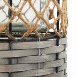 Freestanding Candle Lanterns 3 pcs Wicker