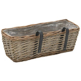Balcony Planter 2 pcs Wicker with PE Lining 40 cm - Top-Down View