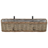 Balcony Planter 2 pcs Wicker with PE Lining 60 cm