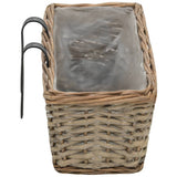 Balcony Planter 2 pcs Wicker with PE Lining 60 cm