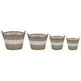 Raised Bed 4 pcs Wicker with PE Lining - Front View