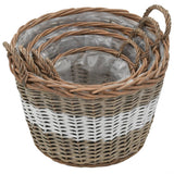 Raised Bed 4 pcs Wicker with PE Lining - Side View