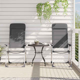 Folding Camping Chairs 2 pcs Grey Aluminium