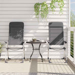 Folding Camping Chairs 2 pcs Grey Aluminium