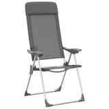 Folding Camping Chairs 2 pcs Grey Aluminium - Top-Down View