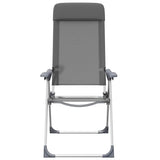Folding Camping Chairs 2 pcs Grey Aluminium