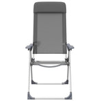 Folding Camping Chairs 2 pcs Grey Aluminium