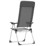 Folding Camping Chairs 2 pcs Grey Aluminium