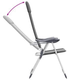 Folding Camping Chairs 2 pcs Grey Aluminium - Extra Image