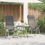 Folding Camping Chairs 2 pcs Grey Aluminium