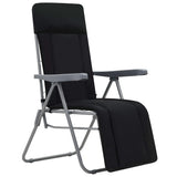 Folding Chairs with Cushions 2 pcs Black
