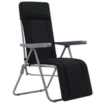Folding Chairs with Cushions 2 pcs Black