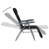 Folding Chairs with Cushions 2 pcs Black