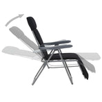 Folding Chairs with Cushions 2 pcs Black
