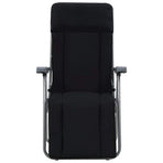 Folding Chairs with Cushions 2 pcs Black