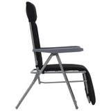 Folding Chairs with Cushions 2 pcs Black