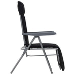 Folding Chairs with Cushions 2 pcs Black