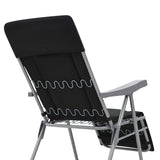 Folding Chairs with Cushions 2 pcs Black