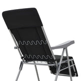 Folding Garden Chairs with Cushions 2 pcs Black - Rear View