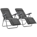 Folding Chairs with Cushions 2 pcs Grey