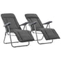 Folding Chairs with Cushions 2 pcs Grey