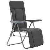 Folding Garden Chairs with Cushions 2 pcs Grey - Front View