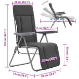 Folding Garden Chairs with Cushions 2 pcs Grey - Extra Image