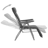 Folding Garden Chairs with Cushions 2 pcs Grey - Side View