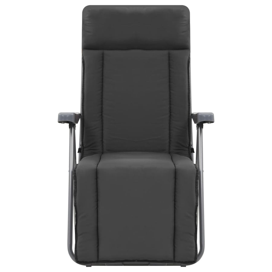 Folding Chairs with Cushions 2 pcs Grey