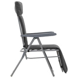 Folding Garden Chairs with Cushions 2 pcs Grey - 45-Degree Angle