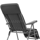 Folding Garden Chairs with Cushions 2 pcs Grey - Rear View