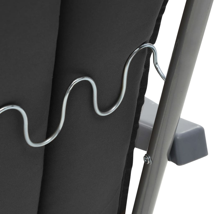 Folding Chairs with Cushions 2 pcs Grey