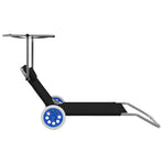 Folding Sun Lounger with Canopy and Wheels Steel Black