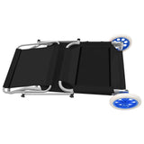 Folding Sun Lounger with Canopy and Wheels Steel Black - Rear View