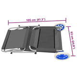 Folding Sun Lounger with Canopy and Wheels Steel Grey