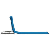 Folding Beach Mats 2 pcs Steel and Fabric Blue - Side View