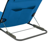 Folding Beach Mats 2 pcs Steel and Fabric Blue - 45-Degree Angle
