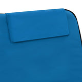 Folding Beach Mats 2 pcs Steel and Fabric Blue - Extra Image