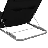 Folding Beach Mats 2 pcs Steel and Fabric Black - 45-Degree Angle