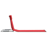 Folding Beach Mats 2 pcs Steel and Fabric Red - Side View