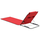 Folding Beach Mats 2 pcs Steel and Fabric Red - Top-Down View